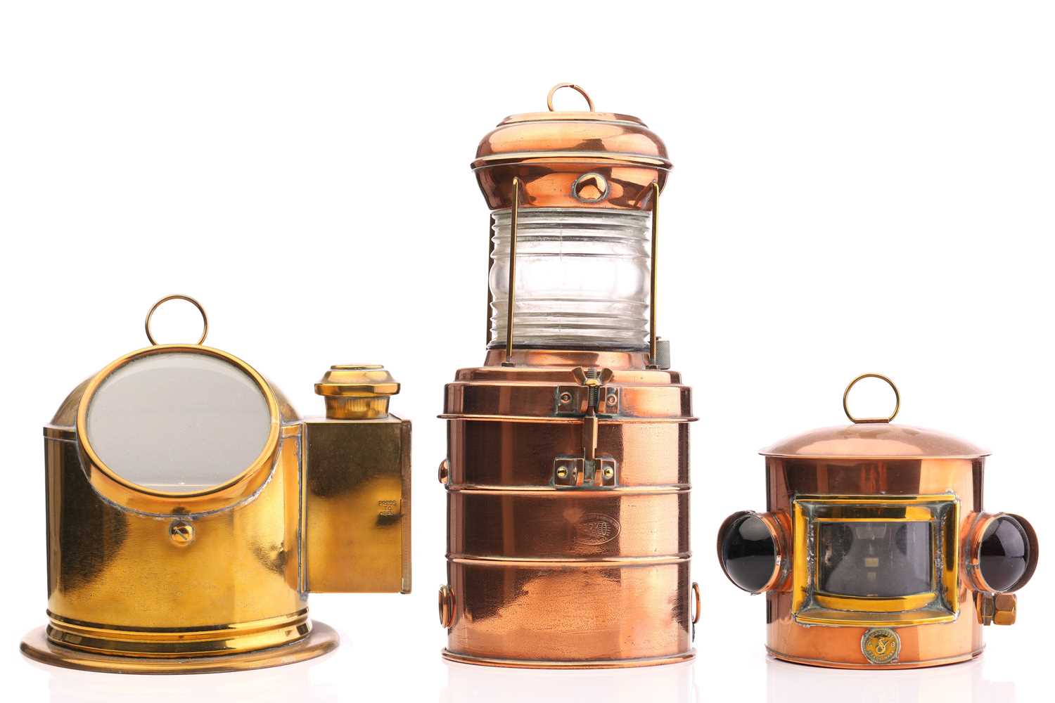 Lot 369 - A brass ship's compass by Sestral, the domed...