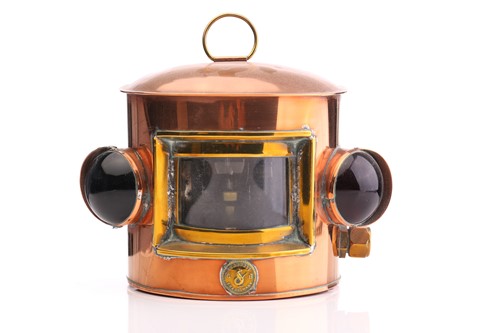 Lot 369 - A brass ship's compass by Sestral, the domed...