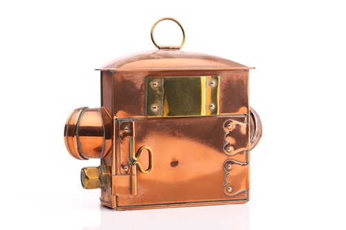 Lot 369 - A brass ship's compass by Sestral, the domed...