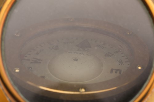 Lot 369 - A brass ship's compass by Sestral, the domed...