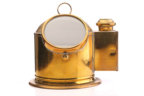 Lot 369 - A brass ship's compass by Sestral, the domed...