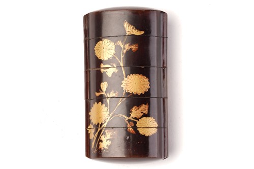 Lot 157 - A Japanese four-case lacquer inro, Meiji...