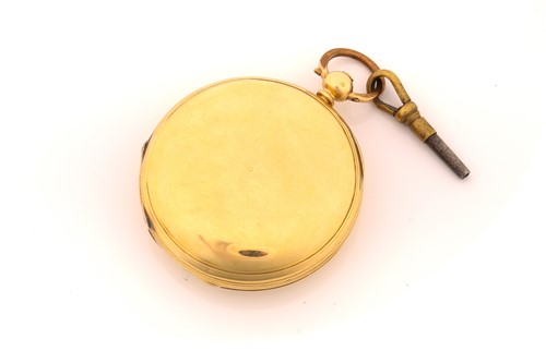 Lot 328 - A Victorian full hunter 18ct gold pocket watch,...