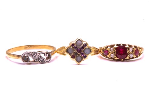 Lot 134 - A late Victorian ruby and diamond seven stone...