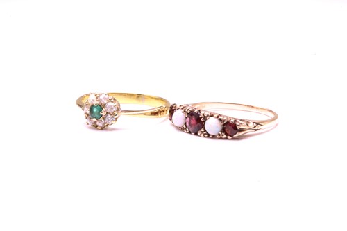 Lot 65 - Two gem-set rings; to include a five-stone...
