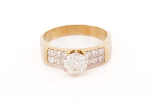 Lot 164 - A diamond engagement ring, scintillating with...