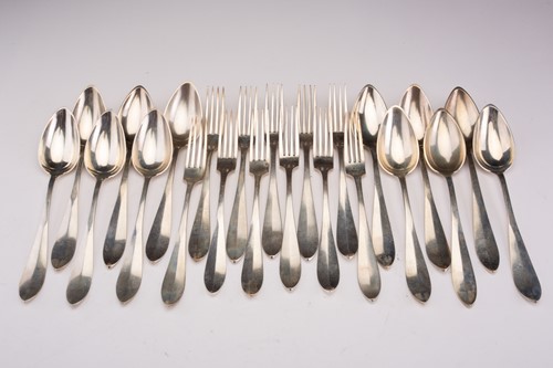 Lot 404 - A set of Belgium forks and spoons; comprising...