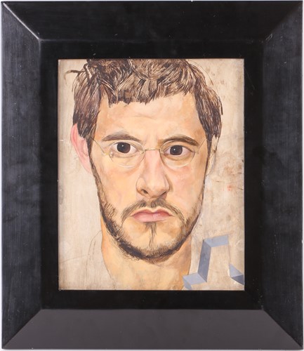 Lot 446 - James Hague (b.1970), 'Portrait of Dave', oil...