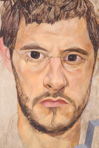 Lot 446 - James Hague (b.1970), 'Portrait of Dave', oil...