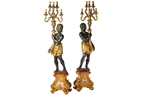 Lot 294 - A large pair of 17th-century Venetian style...