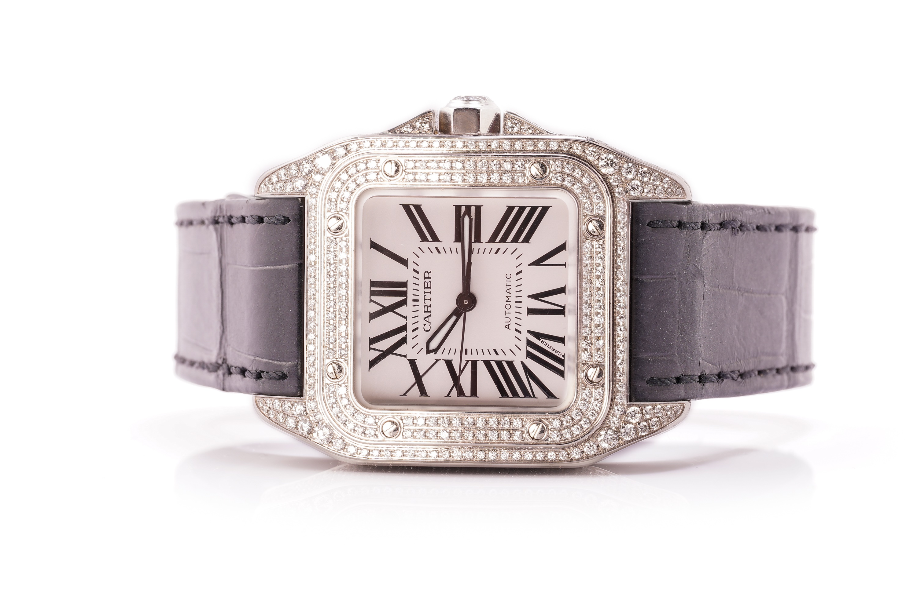 Cartier santos outlet 100 diamond watch