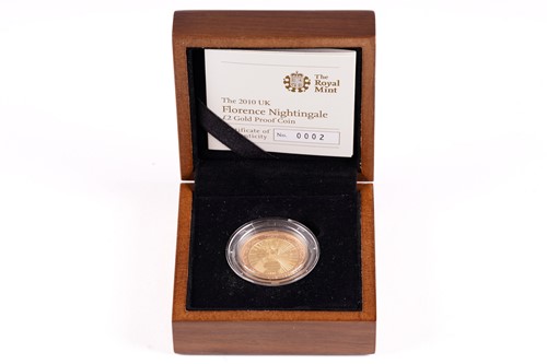 Lot 435 - A 2010 £2 Florence Nightingale gold boxed...