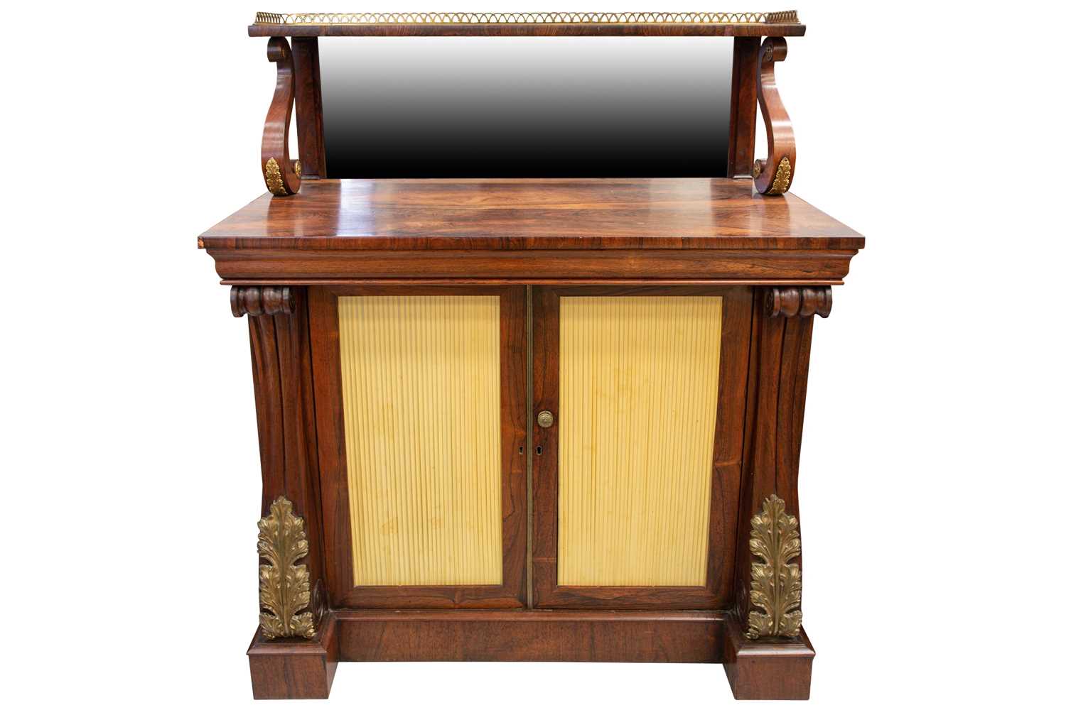 Lot 239 - A William IV rosewood chiffonier; the...
