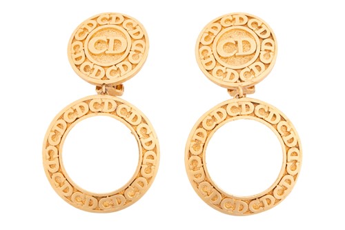 Lot 167 - A pair of Christian Dior vintage earrings;...