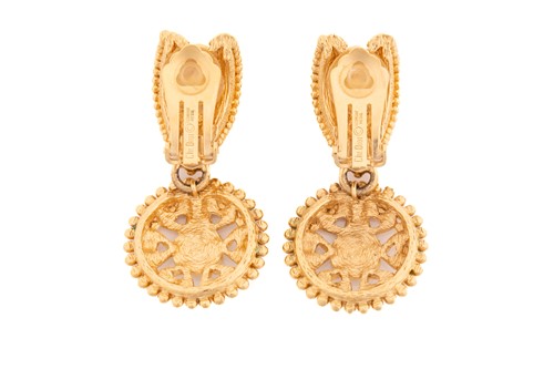 Lot 167 - A pair of Christian Dior vintage earrings;...