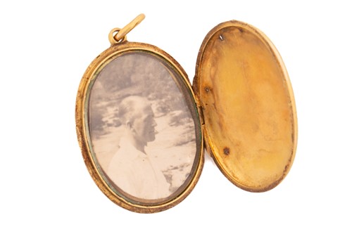 Lot 1 - A Victorian pearl and turquoise locket; the...