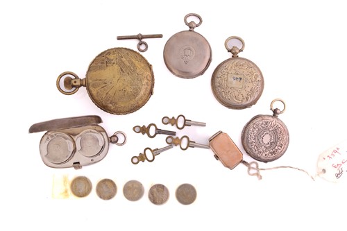 Lot 389 - A collection of four pocket watches, one 9ct...