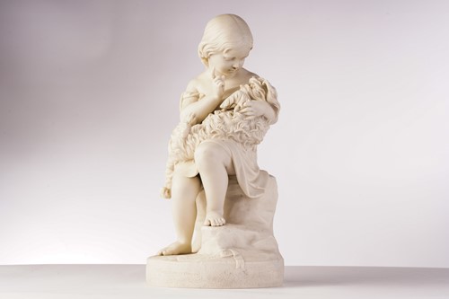 Lot 418 - After J. Durham 1862, a Parian ware figure of...