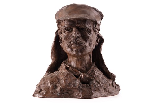 Lot 416 - A cold cast bronzed resin bust of Dr. David...