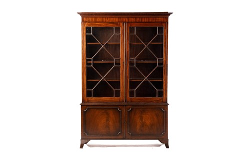 Lot 273 - George III mahogany bookcase, on a later stand,...