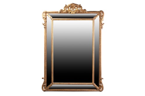 Lot 342 - A 19th-century giltwood wall mirror, the...