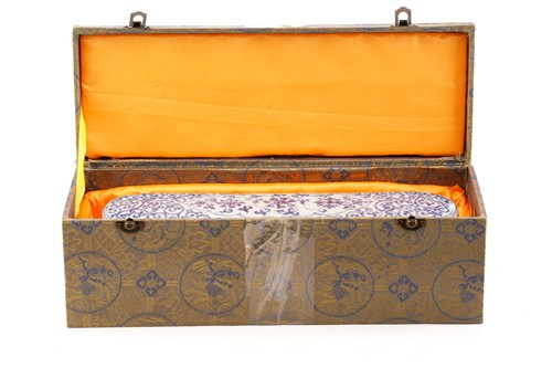 Lot 219 - A Chinese porcelain pen box and cover, of...