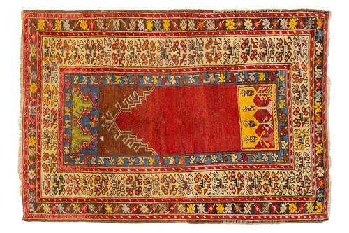 Lot 327 - An old central Anatolian prayer rug, probably...