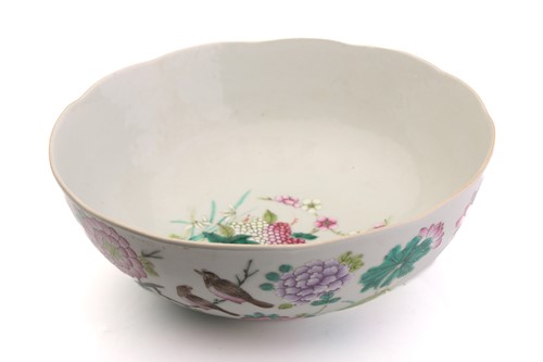 Lot 196 - A Chinese porcelain bowl famille bowl, with...