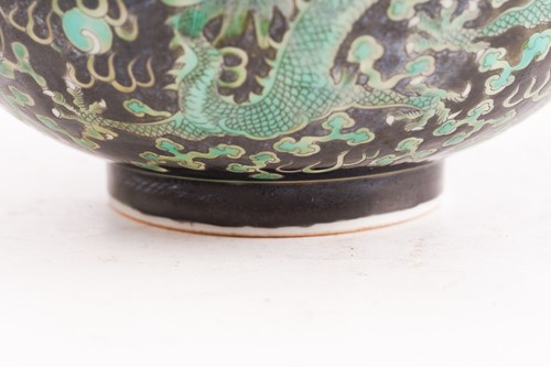 Lot 158 - A Chinese porcelain dragon bowl, painted with...