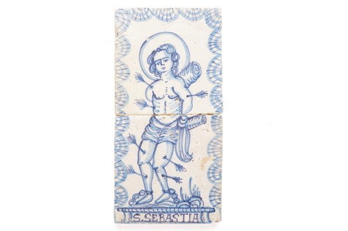 Lot 405 - A 19th/ 20th -century pair square of Delft...