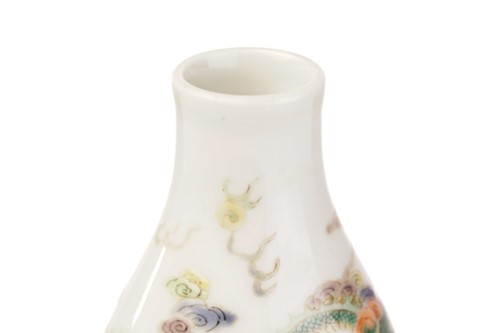 Lot 143 - A Chinese porcelain famille verte dragon vase,...
