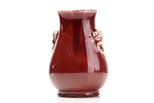 Lot 130 - Two Chinese porcelain sang de boeuf vases, a...