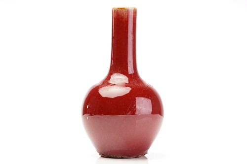 Lot 130 - Two Chinese porcelain sang de boeuf vases, a...
