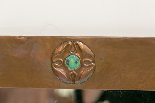 Lot 157 - An Arts & Crafts beaten copper rectangular...