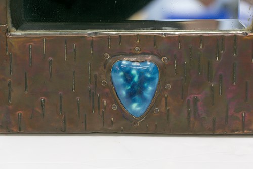 Lot 157 - An Arts & Crafts beaten copper rectangular...