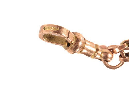 Lot 62 - A late Victorian guard chain in 9ct gold,...