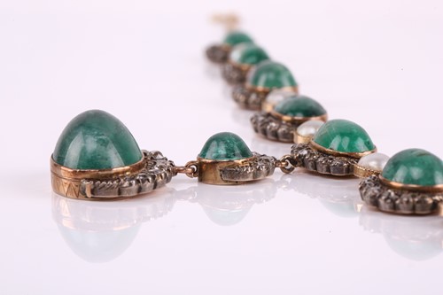 Lot 301 - A 19th-century emerald, old-cut diamond and...