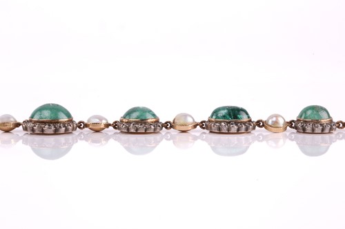 Lot 301 - A 19th-century emerald, old-cut diamond and...