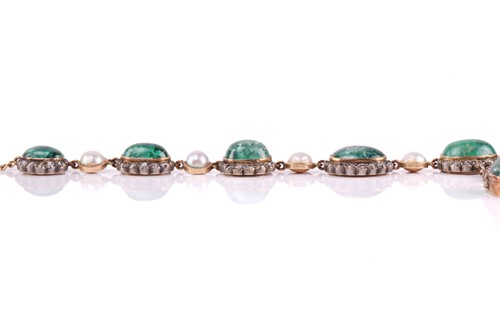 Lot 301 - A 19th-century emerald, old-cut diamond and...