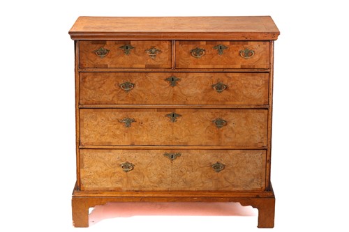 Lot 324 - A Queen Anne walnut and deal chest of two...
