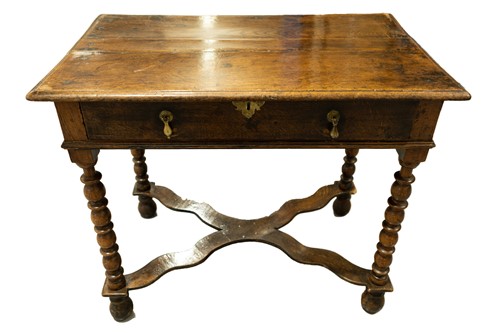 Lot 266 - A William and Mary single drawer side table...