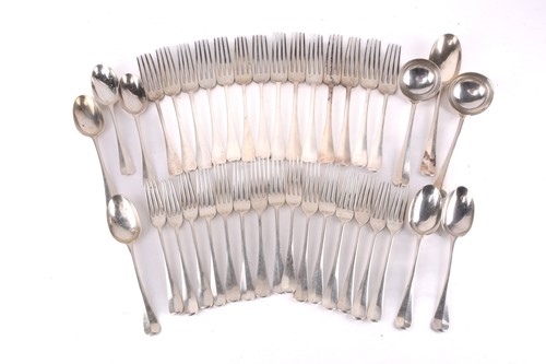 Lot 466 - A matched silver part canteen of "Hanovarian...