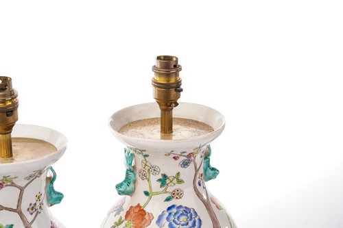 Lot 213 - A pair of Chinese Famile rose porcelain...