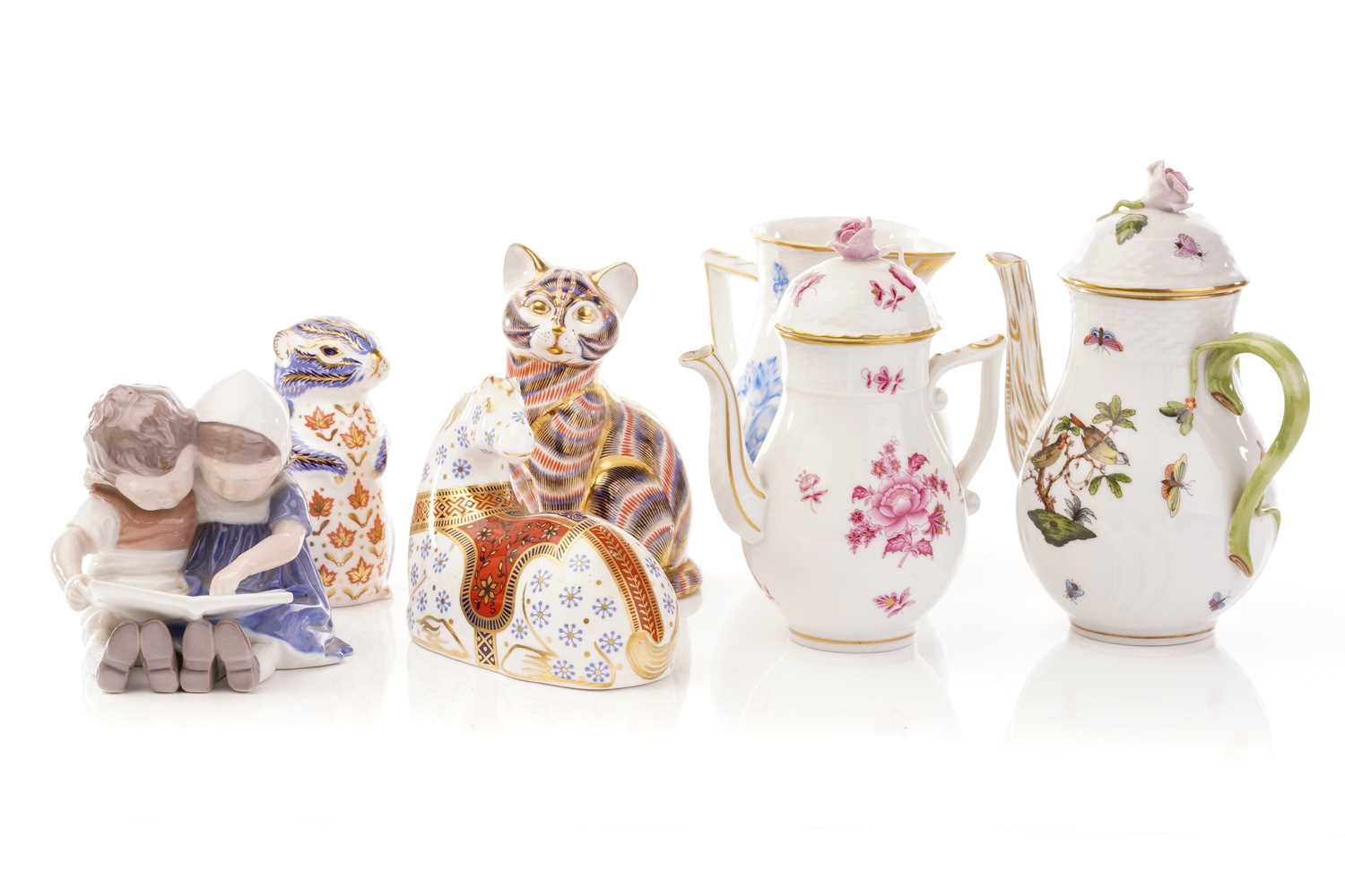Lot 434 - A small Herend 'Rothschild Bird' coffee pot,...