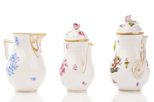 Lot 434 - A small Herend 'Rothschild Bird' coffee pot,...