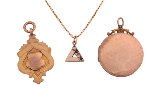 Lot 269 - A gem-set pendant on chain, a pendant and a...