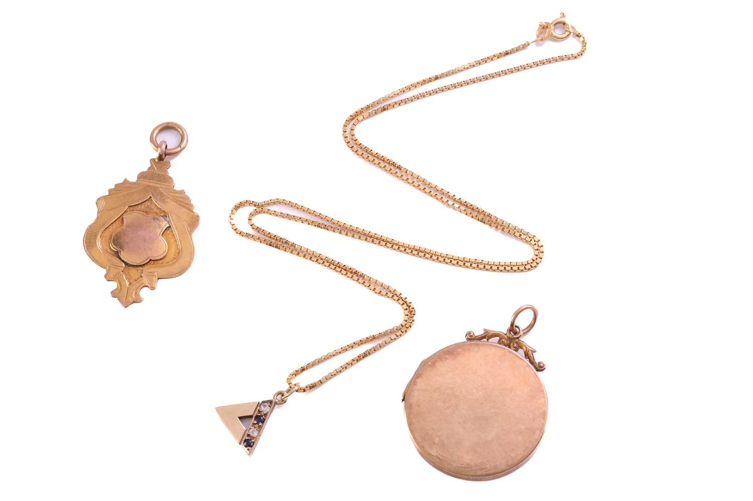 Lot 269 - A gem-set pendant on chain, a pendant and a...