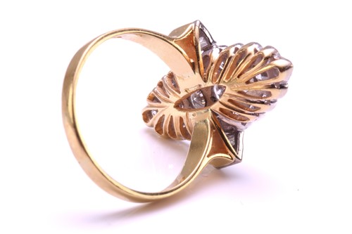 Lot 31 - A diamond-set panel ring in 18ct gold, the...