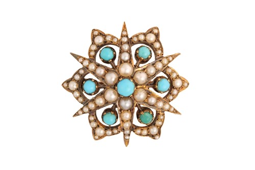 Lot 154 - A late Victorian starburst brooch set with...