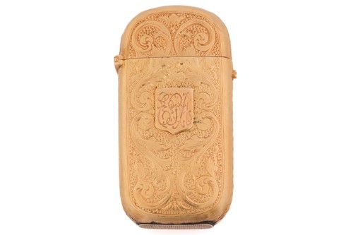 Lot 32 - A French vesta case, in an elongated...